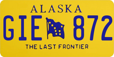 AK license plate GIE872