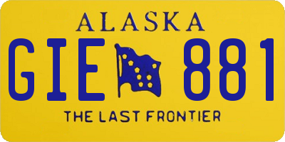AK license plate GIE881
