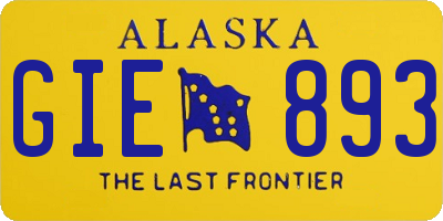 AK license plate GIE893