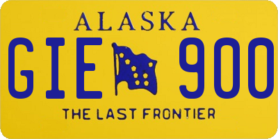 AK license plate GIE900