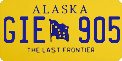 AK license plate GIE905