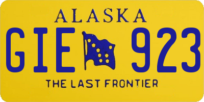 AK license plate GIE923