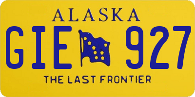 AK license plate GIE927