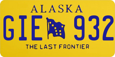 AK license plate GIE932