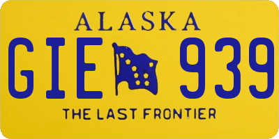 AK license plate GIE939