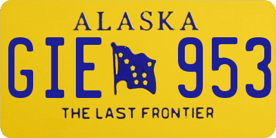 AK license plate GIE953