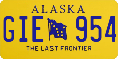 AK license plate GIE954