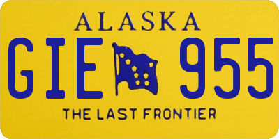 AK license plate GIE955