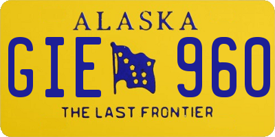 AK license plate GIE960