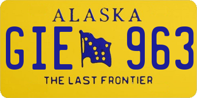 AK license plate GIE963