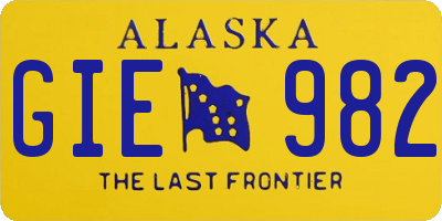 AK license plate GIE982