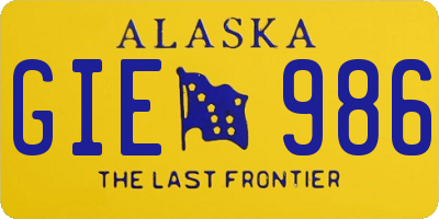 AK license plate GIE986