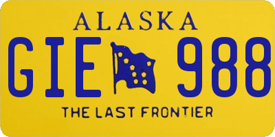 AK license plate GIE988