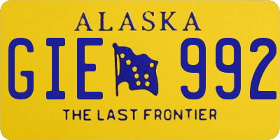 AK license plate GIE992