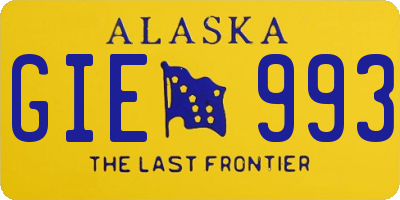 AK license plate GIE993