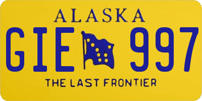 AK license plate GIE997
