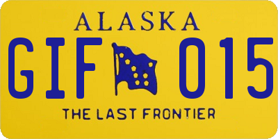 AK license plate GIF015