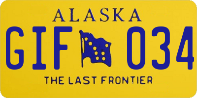 AK license plate GIF034