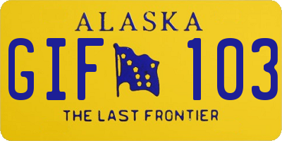 AK license plate GIF103