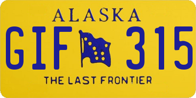 AK license plate GIF315