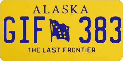 AK license plate GIF383