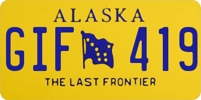 AK license plate GIF419