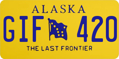 AK license plate GIF420
