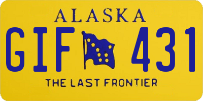 AK license plate GIF431