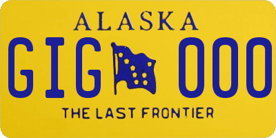 AK license plate GIG000