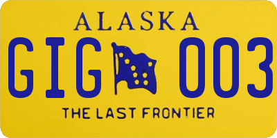 AK license plate GIG003