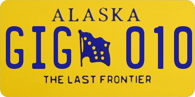 AK license plate GIG010