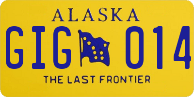 AK license plate GIG014