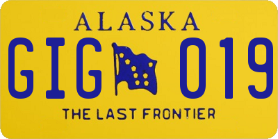 AK license plate GIG019