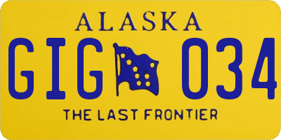 AK license plate GIG034
