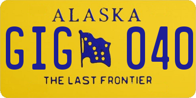 AK license plate GIG040