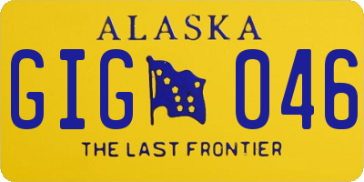 AK license plate GIG046