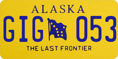 AK license plate GIG053