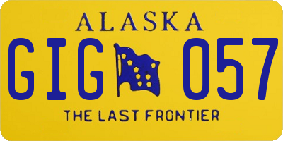 AK license plate GIG057