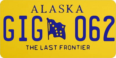 AK license plate GIG062