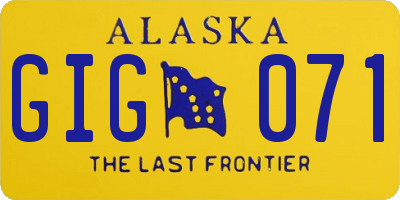 AK license plate GIG071