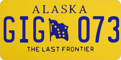 AK license plate GIG073