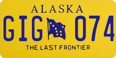 AK license plate GIG074