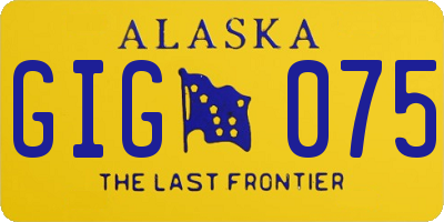 AK license plate GIG075