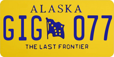 AK license plate GIG077