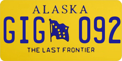 AK license plate GIG092