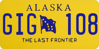 AK license plate GIG108