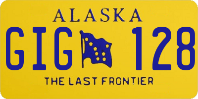 AK license plate GIG128