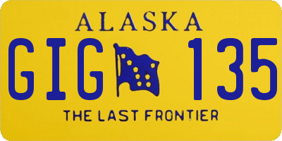 AK license plate GIG135