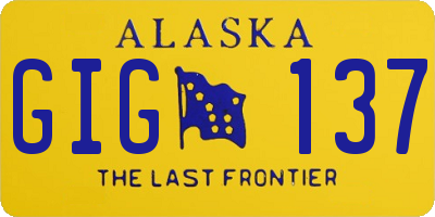 AK license plate GIG137