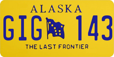 AK license plate GIG143
